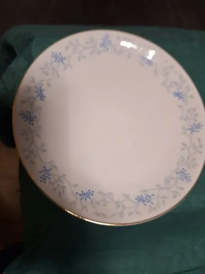 Arzberg Essteller Porzellan Blumenmuster Blau Goldrand 19 cm Vintage