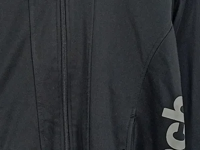 Bench Damen Sweatjacke Kapuze Logo Print Reißverschluss Schwarz L