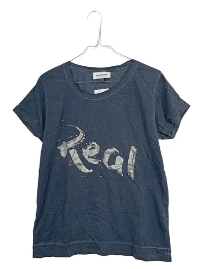 Denim Hunter T-Shirt Damen Blau Baumwolle Gr. S Kurzarm Schriftzug Casual