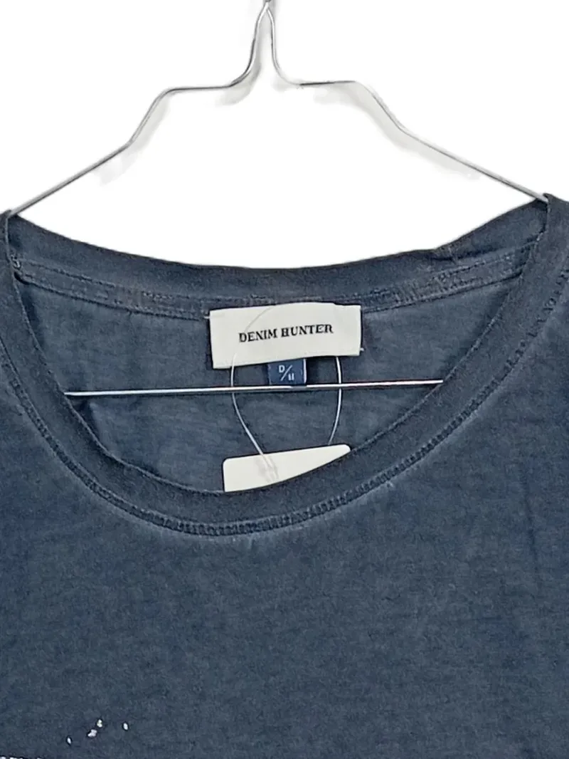 Denim Hunter T-Shirt Damen Blau Baumwolle Gr. S Kurzarm Schriftzug Casual 3