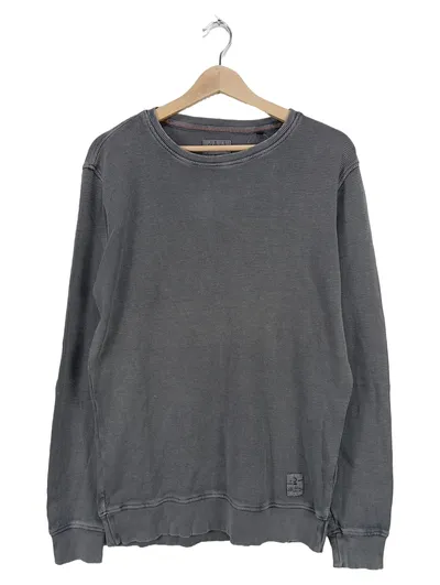 Calamar Herren Sweatshirt Grau Gr. S Casual Strukturmuster Baumwolle