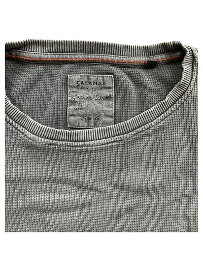 Calamar Herren Sweatshirt Grau Gr. S Casual Strukturmuster Baumwolle