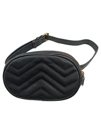 Geestock Gürteltasche Schwarz Gesteppt Leder Damen Bauchtasche Modern 1