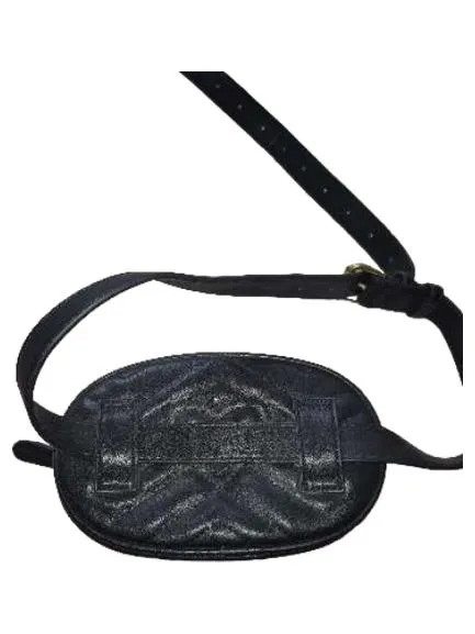Geestock Gürteltasche Schwarz Gesteppt Leder Damen Bauchtasche Modern 2