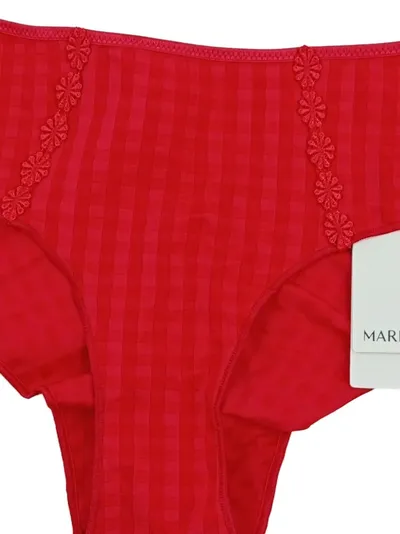 Marie Jo Damen Slip Gr. 40 Rot Kariert Spitzendetails Unterwäsche