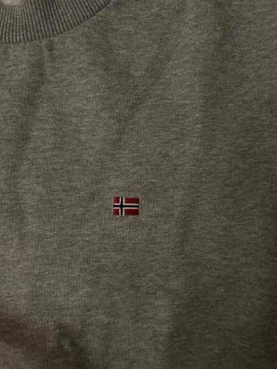 Napapijri Herren Sweatshirt Pullover Grau Gr. 50/M Basic Logo
