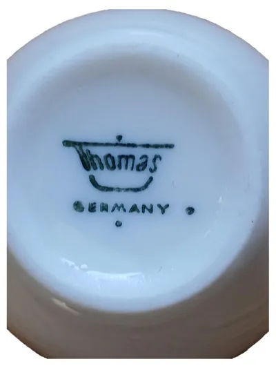 Thomas Porzellan Tasse Becher Retro Gestreift Weiß 5 cm