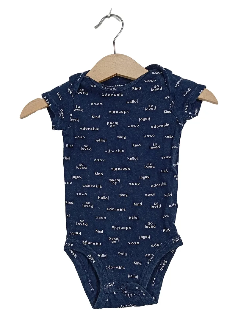 Carter's Baby Body Gr. 68 Blau Schriftzug Baumwolle Jungen Mädchen 1