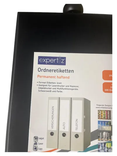Expertiz Ordneretiketten 192x61mm 100 Stück weiß permanent haftend NEU