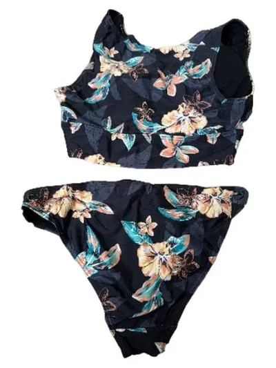 Venice Beach Bikini Damen Gr. 34 Schwarz Blumenmuster Tropical Floral
