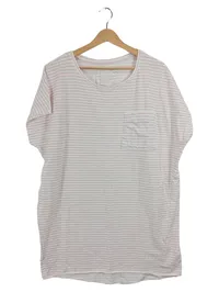 Better Rich Damen T-Shirt L Baumwolle Gestreift Kurzarm Weiß Casual 1