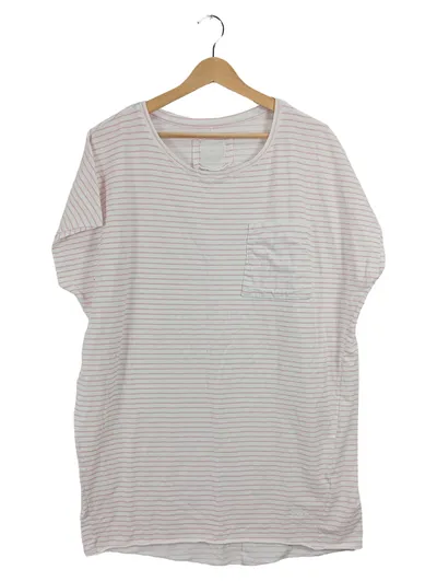 Better Rich Damen T-Shirt L Baumwolle Gestreift Kurzarm Weiß Casual