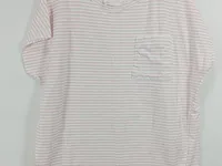 Better Rich Damen T-Shirt L Baumwolle Gestreift Kurzarm Weiß Casual 2
