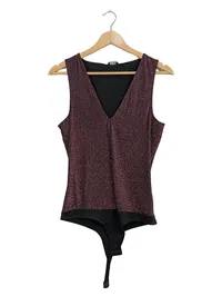 CoolCat Damen Body Gr. M Lila Glitzer Ärmellos Party Glamourös 1