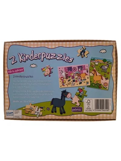 Paletti 2 Kinderpuzzles Pferde Ponyhof 77 Teile ab 6 Jahren NEU