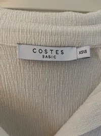 Costes Basic Pullover Damen Langarm Uni Weiß Gr. 34 XS Polyester 2
