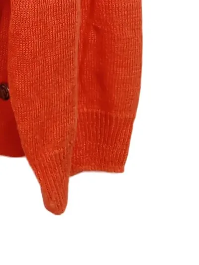 BETTER RICH Damen Pullover Leinen Orange V-Ausschnitt Gr. L