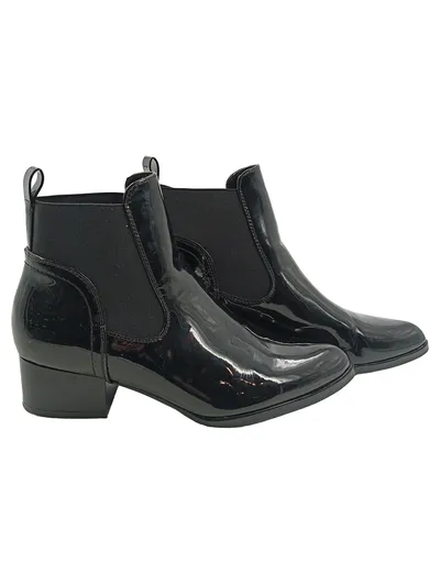 Anna Field Damen Chelsea Boots Stiefelette Lack Schwarz Gr. 39 Elegant