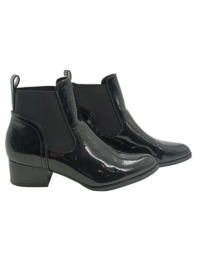 Anna Field Damen Chelsea Boots Stiefelette Lack Schwarz Gr. 39 Elegant
