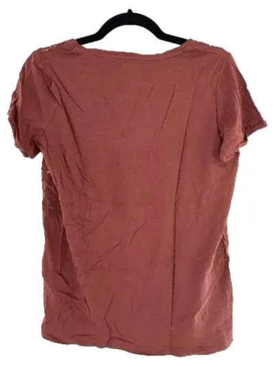 Encuentro Damen T-Shirt Pailletten Kurzarm Baumwolle Braun Gr. S Party