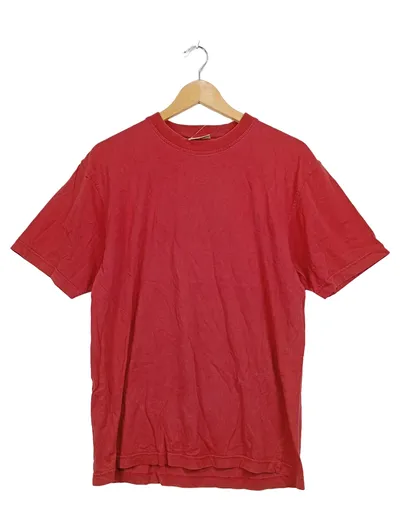 CANDA Herren T-Shirt Gr. M Rot Basic Baumwolle Kurzarm Uni