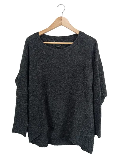 AMISU Damen Pullover Gr. M Grau Oversized Bouclé Strick Casual