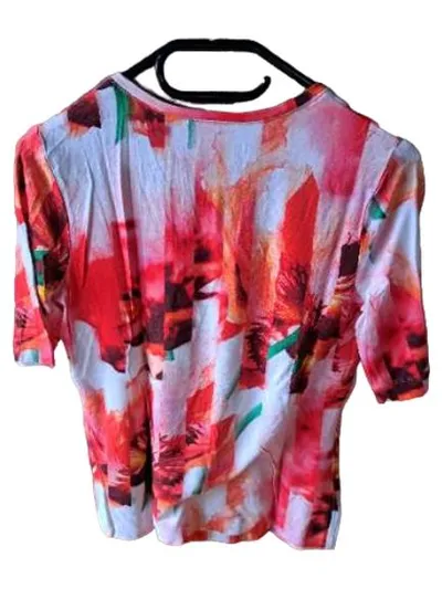 Basler Damen T-Shirt Kurzarm Mehrfarbig Florales Muster Viskose Gr. 38