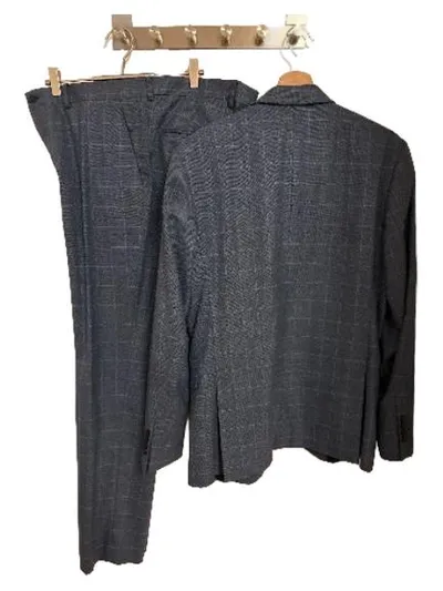 SELECTED HOMME Herren Anzug Gr. 52/XL Blau Kariert Business Set