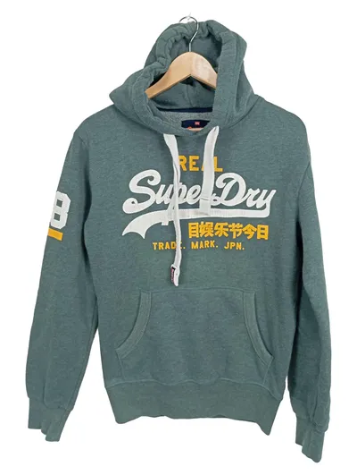 Superdry Herren Kapuzenpullover Hoodie Real Logo Grün Gr. XS