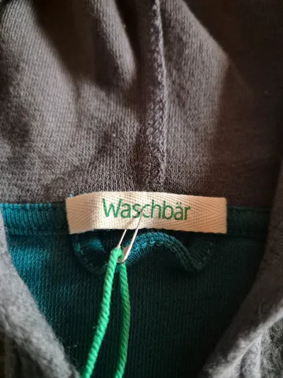 Waschbär Kinder Sweatjacke Fleece Kapuze Petrol Gr. 98/104 Baumwolle
