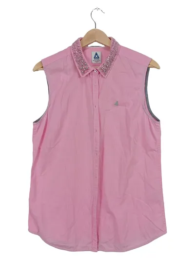 Gaastra Damen Hemdbluse Ärmellos Rosa Perlen Pailletten Gr. XL 42