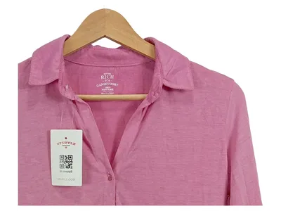 Better Rich Damen Bluse Langarm Rosa Gr. XS Modal Casual Hemdbluse