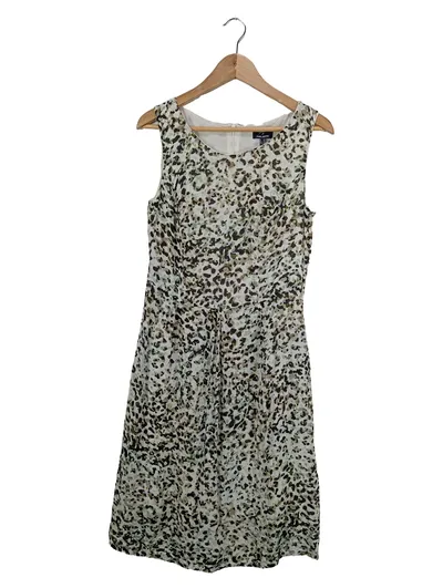Daniel Hechter Freizeitkleid Damen Animal Print Viskose Midikleid Beige Gr. 36