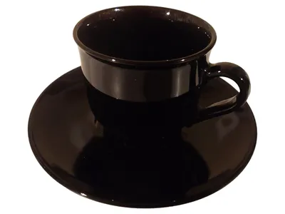 Arcoroc Klassik Espressotasse mit Unterteller 6cm Schwarz Glas 2tlg Alltag