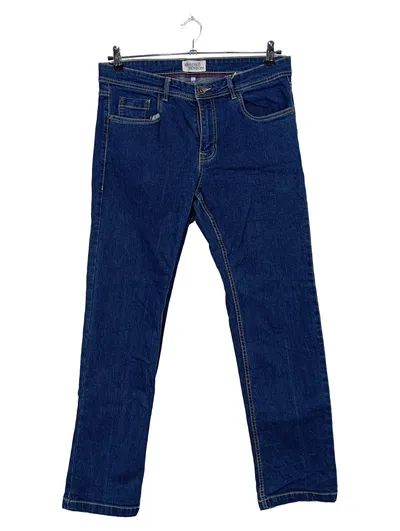 Henson & Henson Herren Jeans Straight Leg Hose Blau W24 L30 Baumwolle Basic