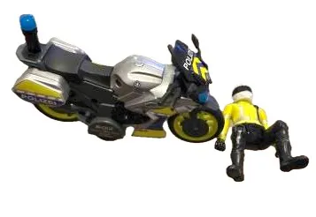 Dickie Toys Polizei Motorrad Spielzeugauto mit Figur 18cm Mehrfarbig 1