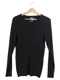 ASOS Herren Pullover Rippstrick Basic Langarm Schwarz Gr. M 1
