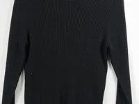 ASOS Herren Pullover Rippstrick Basic Langarm Schwarz Gr. M 2