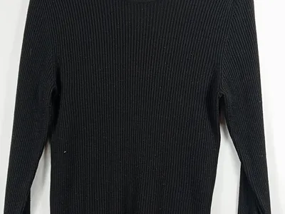 ASOS Herren Pullover Rippstrick Basic Langarm Schwarz Gr. M
