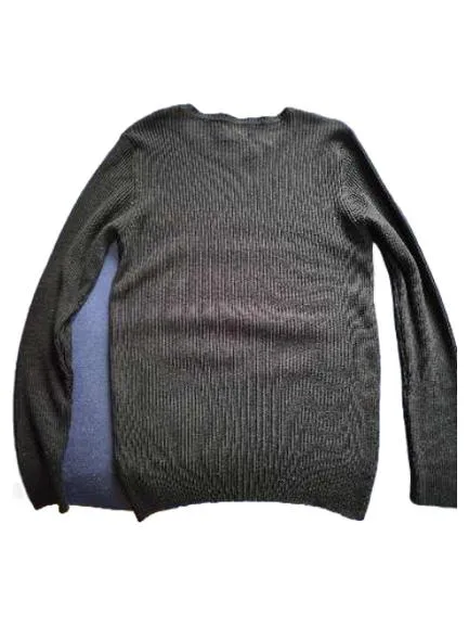 ASOS Herren Pullover Rippstrick Basic Langarm Schwarz Gr. M 4