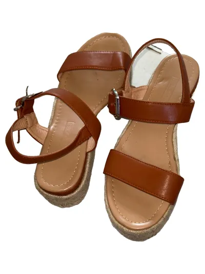 Show Flow Damen Espadrilles Sandalen Schnalle Plateau Braun Gr. 40