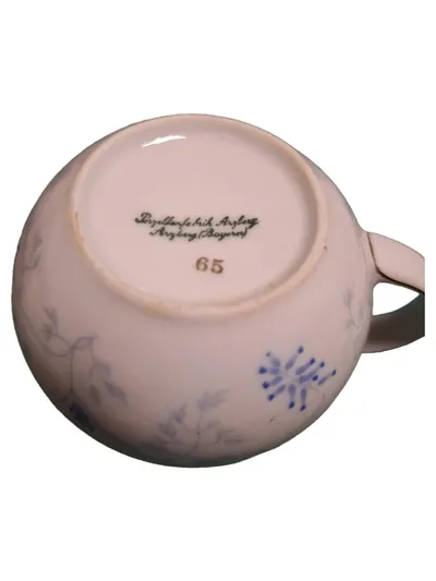 Arzberg Porzellan Milchkännchen Zuckerschale Set Blaublüten Weiß Blau