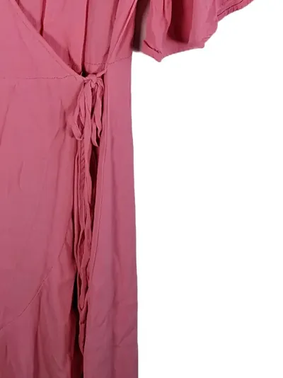 Carin Wester Wickelkleid Damen Rosa Gr. S 36 Viskose Midikleid Raffungen