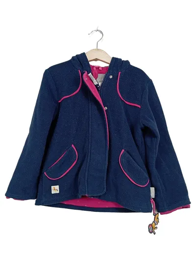 sigikid Fleecejacke Kinder Gr. 116 Blau Kapuze Uni Freizeit Polyester