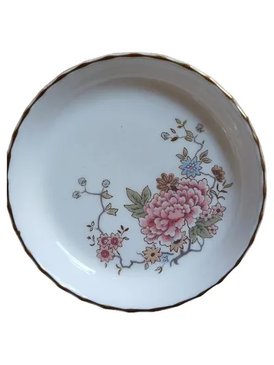 Royal Doulton Canton H.5052 Unterteller Porzellan Weiß Blumenmuster