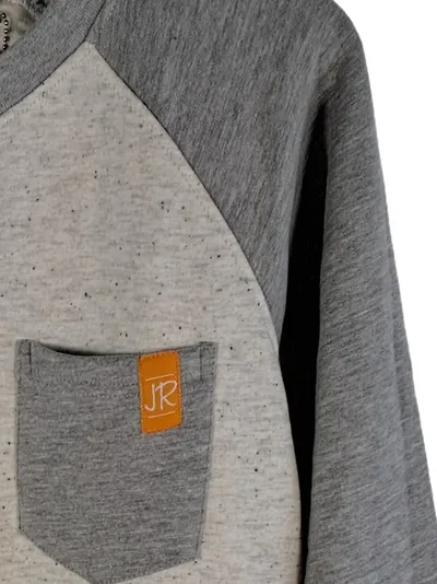 Just Rhyse Herren Sweatshirt Melange Grau Langarm Gr. L Freizeit