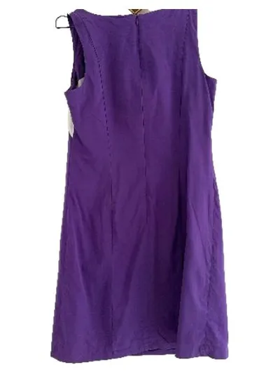 Daniel Hechter Businesskleid Damen Gr. 38 Lila Weiß Ärmellos Elegant