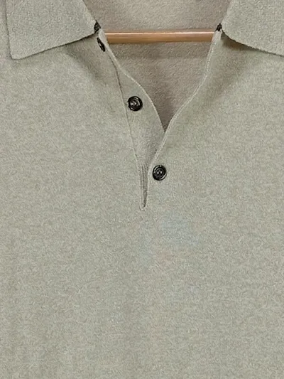 BASIXX Herren Pullover Polokragen Langarm Meliert Beige XL Baumwolle
