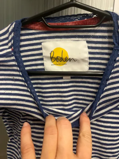 Boden Langarmshirt Mädchen Gr. 152 blau weiß gestreift maritim