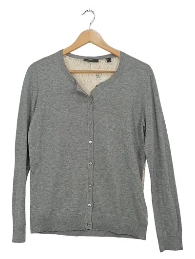 MEXX Metropolitan Damen Strickjacke Gr. M Grau Spitzenrücken Cardigan